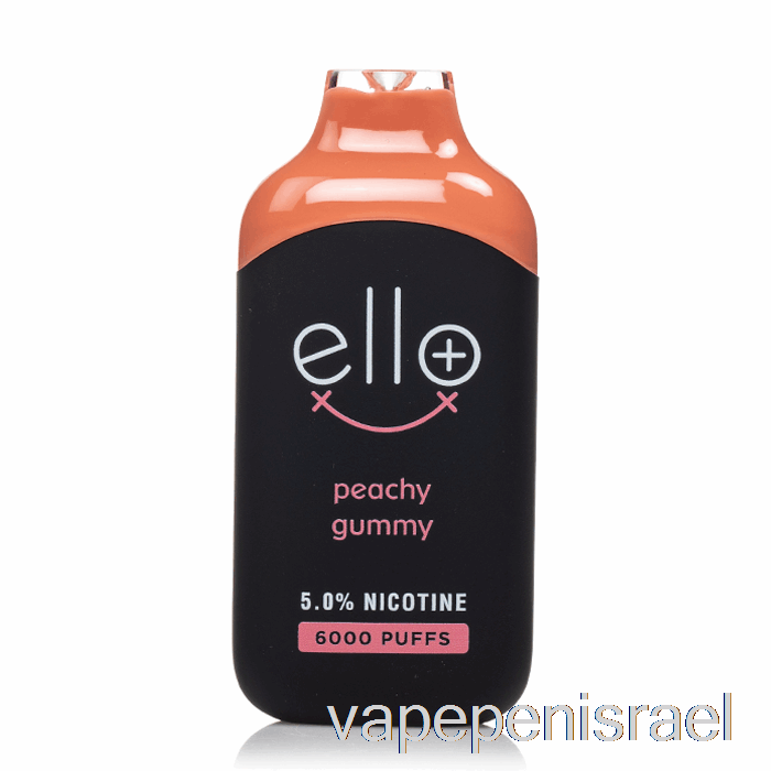 חד פעמי Vape Israel Blvk Ello Plus 6000 חד פעמי גומי אפרסק